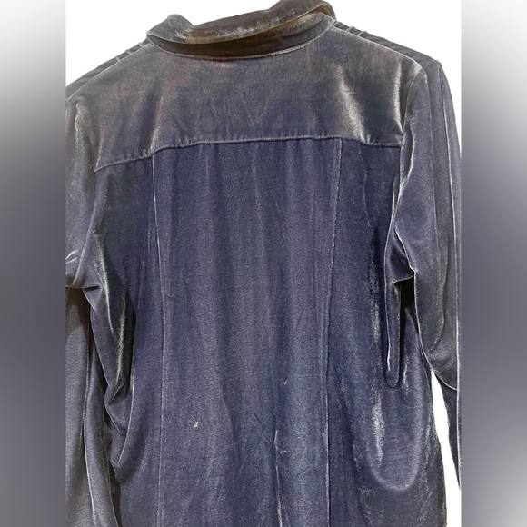 Coldwater Creek Smoke Navy Blue Pintuck Bal-Collar Top Long Sleeve Tunic Sz PM - Picture 5 of 9